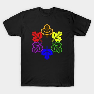 Gay Pride Fall Maple Leafs T-Shirt